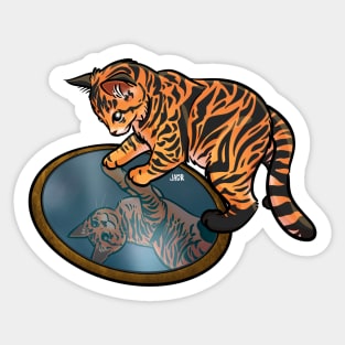 Tiger Tabby Mirror Sticker